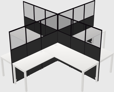Shared l-shaped cubicles