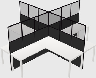 Shared l-shaped cubicles