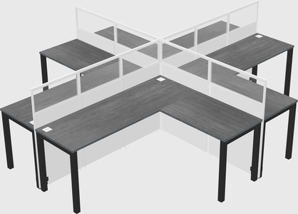 Shared l-shaped cubicles