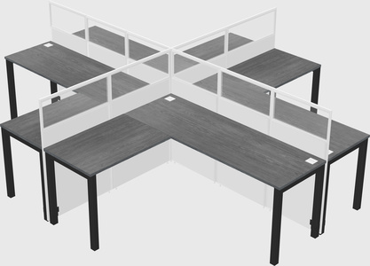 Shared l-shaped cubicles