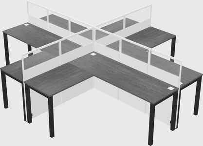 Shared l-shaped cubicles