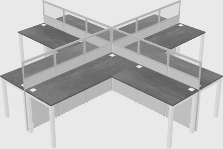 Shared l-shaped cubicles