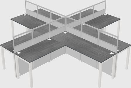 Shared l-shaped cubicles