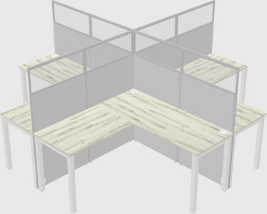 Shared l-shaped cubicles