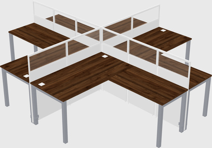 Shared l-shaped cubicles