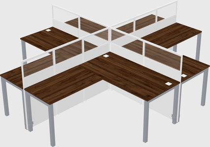 Shared l-shaped cubicles