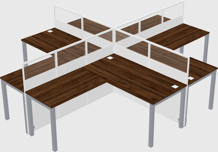 Shared l-shaped cubicles