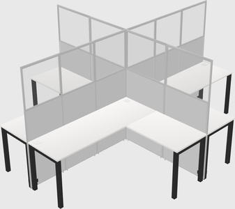 Shared l-shaped cubicles