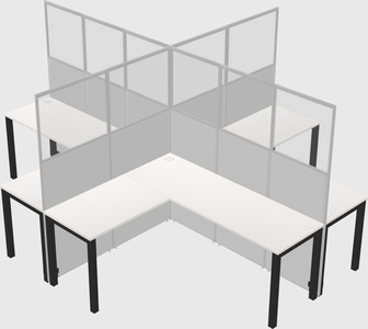 Shared l-shaped cubicles