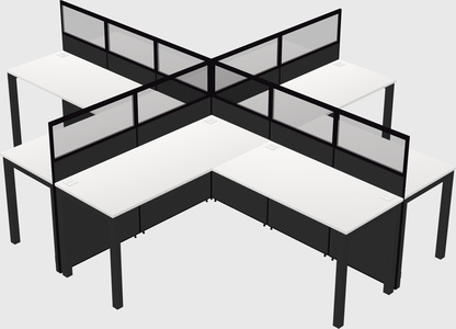 Shared l-shaped cubicles