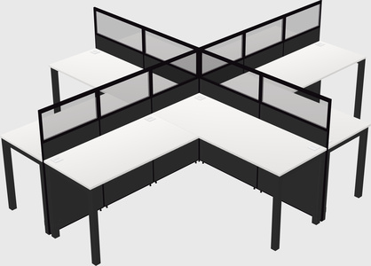Shared l-shaped cubicles