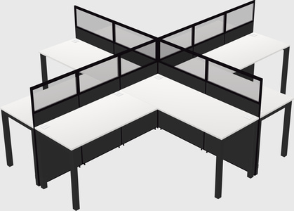 Shared l-shaped cubicles