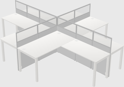 Shared l-shaped cubicles