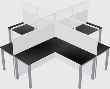 Shared l-shaped cubicles