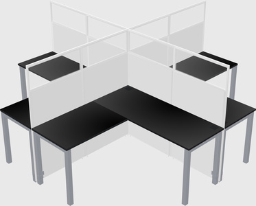 Shared l-shaped cubicles