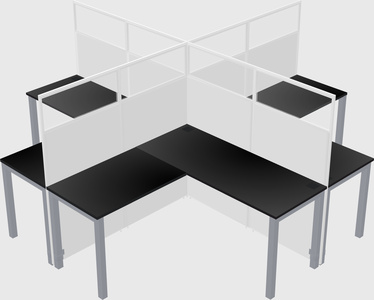 Shared l-shaped cubicles