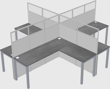 Shared l-shaped cubicles