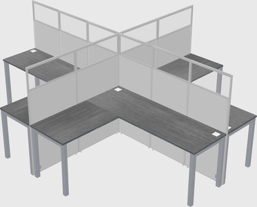 Shared l-shaped cubicles