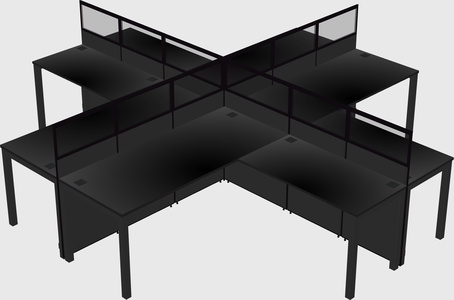 Shared l-shaped cubicles