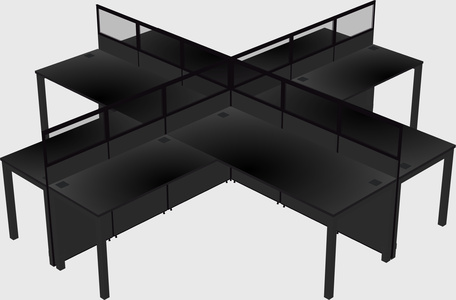 Shared l-shaped cubicles