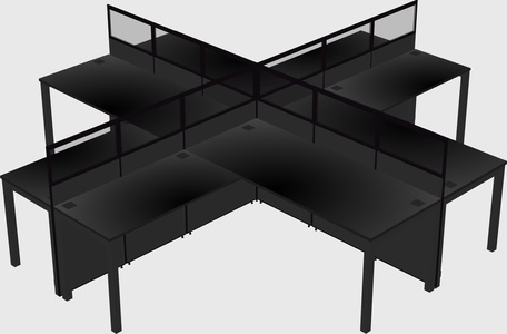 Shared l-shaped cubicles