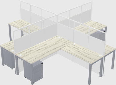 Shared l-shaped cubicles