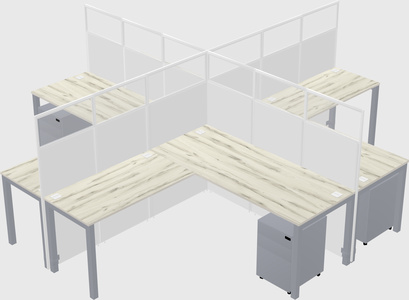 Shared l-shaped cubicles