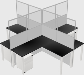 Shared l-shaped cubicles
