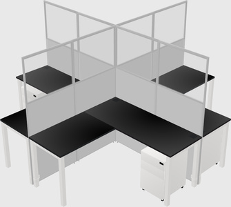 Shared l-shaped cubicles