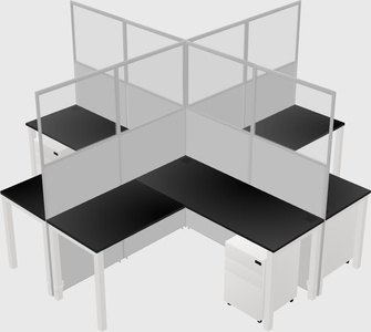 Shared l-shaped cubicles