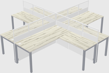 Shared l-shaped cubicles