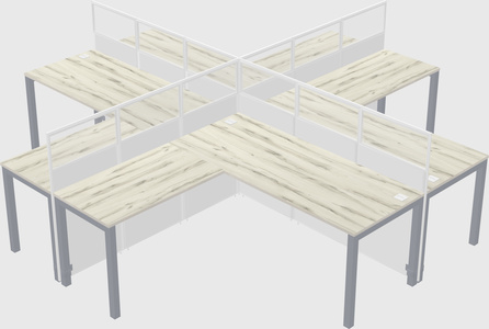 Shared l-shaped cubicles