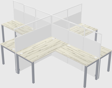 Shared l-shaped cubicles