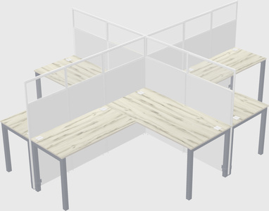 Shared l-shaped cubicles