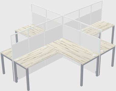 Shared l-shaped cubicles
