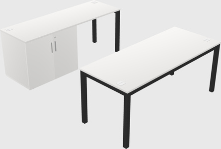 Parallel desk + cabinet