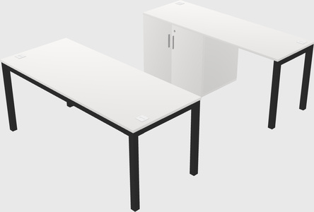 Parallel desk + cabinet