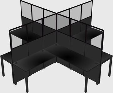 Shared l-shaped cubicles