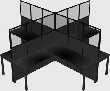 Shared l-shaped cubicles
