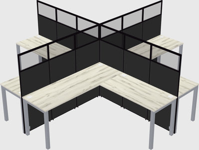 Shared l-shaped cubicles