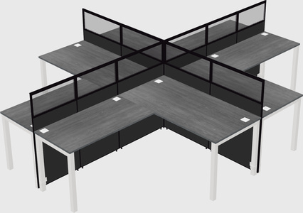 Shared l-shaped cubicles