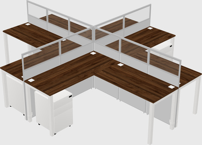 Shared l-shaped cubicles