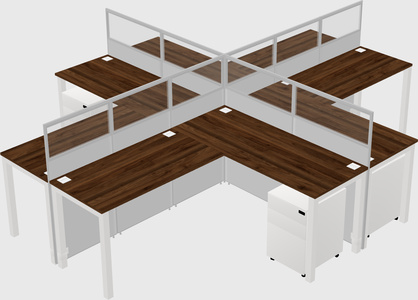 Shared l-shaped cubicles