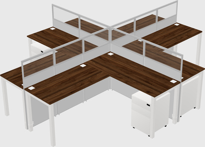 Shared l-shaped cubicles