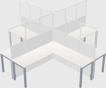 Shared l-shaped cubicles