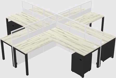 Shared l-shaped cubicles