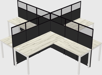 Shared l-shaped cubicles