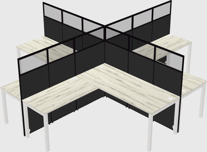 Shared l-shaped cubicles