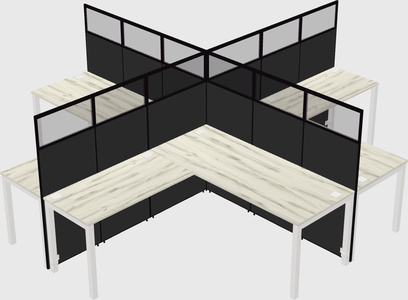 Shared l-shaped cubicles