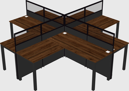 Shared l-shaped cubicles